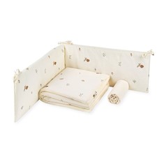 סט מצעים למיטת תינוק דגם איצטרובל רקום
