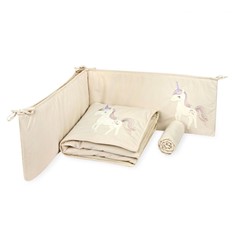 סט מצעים למיטת תינוק דגם קורדורוי Unicorn