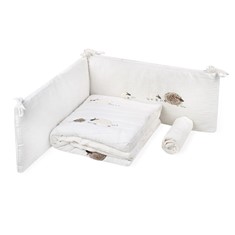 סט מצעים למיטת תינוק דגם כבשים לבן