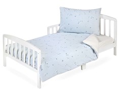 סט מצעים למיטת יחיד דגם עלים כחולים