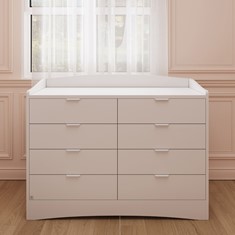 שידה לתינוק רוחב 140 סמ מאובזרת במסילות טריקה שקטה במהדורת Studio Boutique Collection דגם ציפור גן עדן