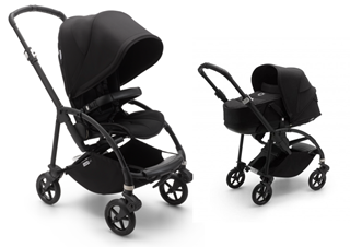 עגלה משולבת כולל טיולון ואמבטיה דגם Bee 6 All Black