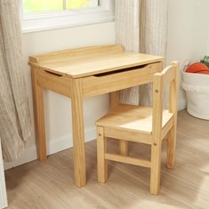סט שולחן עבודה ומשחק לילדים  מעץ דגם Child's Lift-Top Desk & Chair