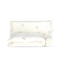 סט מצעים למיטת תינוק מסדרת Vintage Collection דגם שמנת מודפס