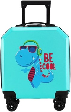 טרולי לילד בגודל 18 אינץ דגם דינוזאור תכלת